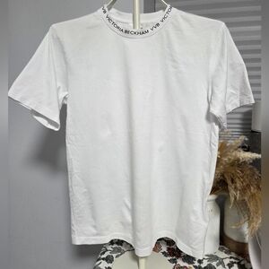 VVB Victoria Beckham White Tee with Black Accents